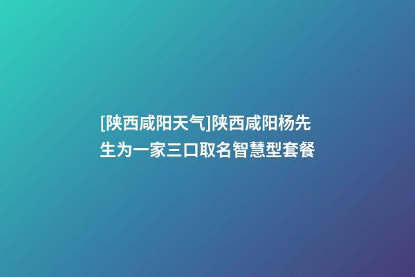 [陕西咸阳天气]陕西咸阳杨先生为一家三口取名智慧型套餐-第1张-公司起名-玄机派